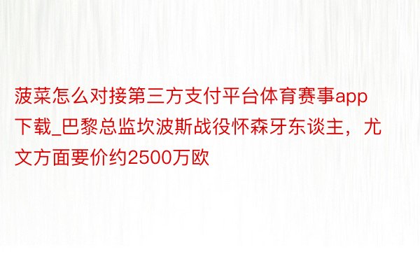菠菜怎么对接第三方支付平台体育赛事app下载_巴黎总监坎波斯战役怀森牙东谈主，尤文方面要价约2500万欧